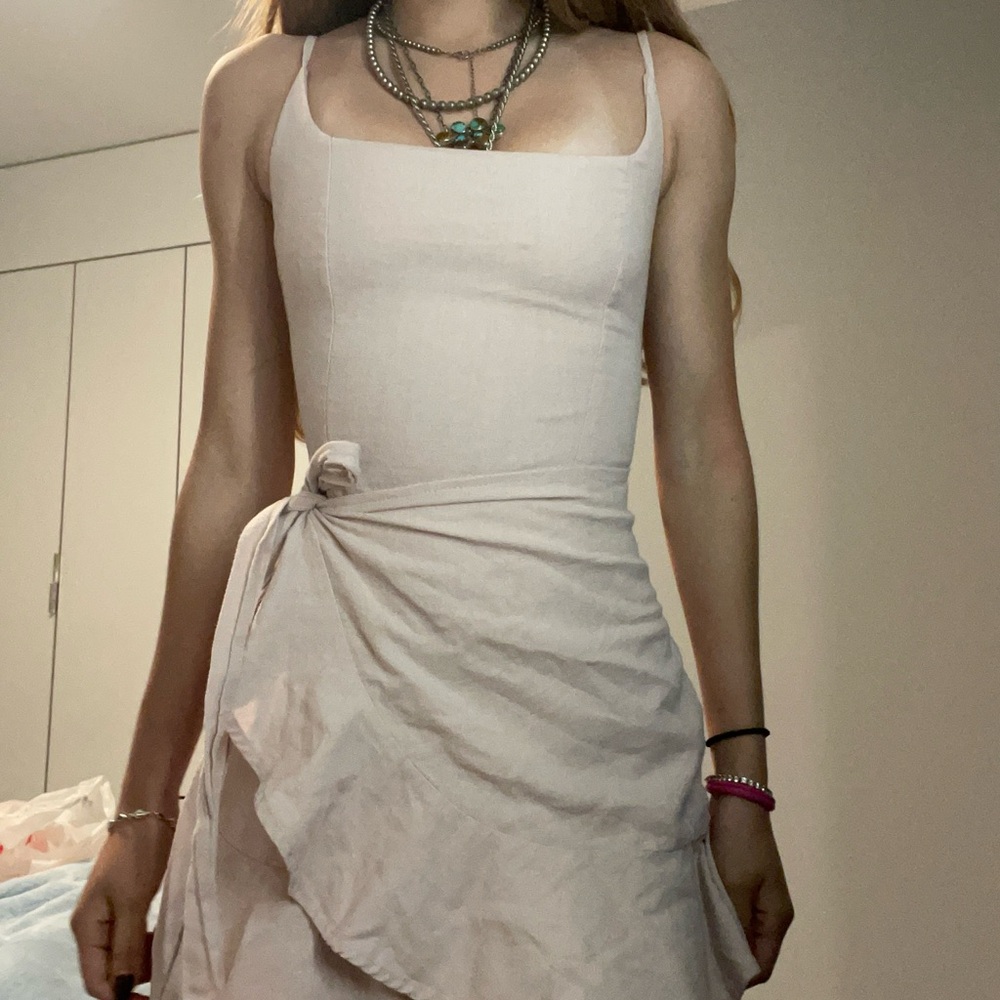 Elegant Pink Wrap Dress